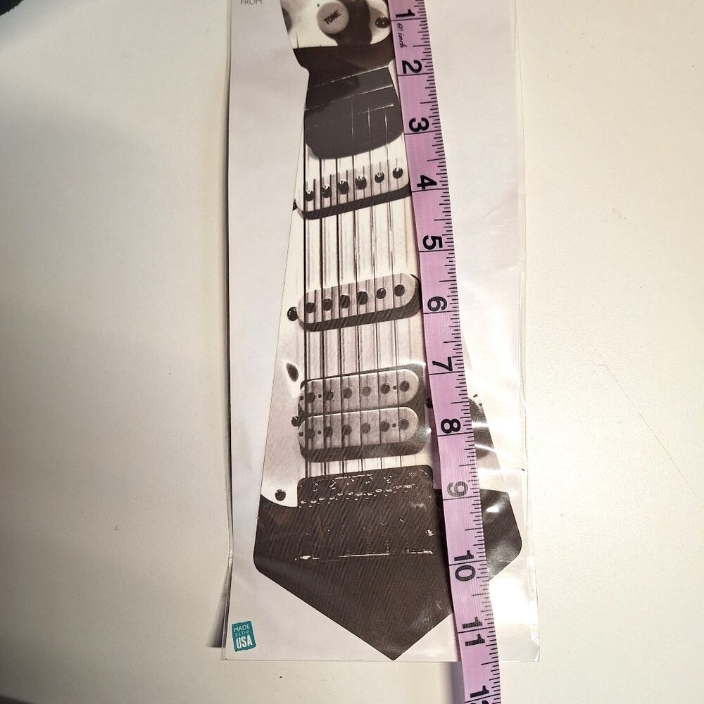 Guitar Fabric Big Guy Sticky Ties Peel Stick Sticker Tie 11" evREwares - Picture 2 of 8